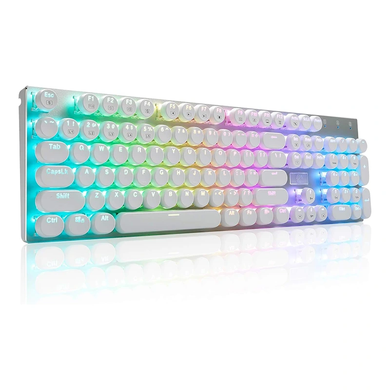 104 Калидҳои сими чопкунаки механикии клавиатураи RGB