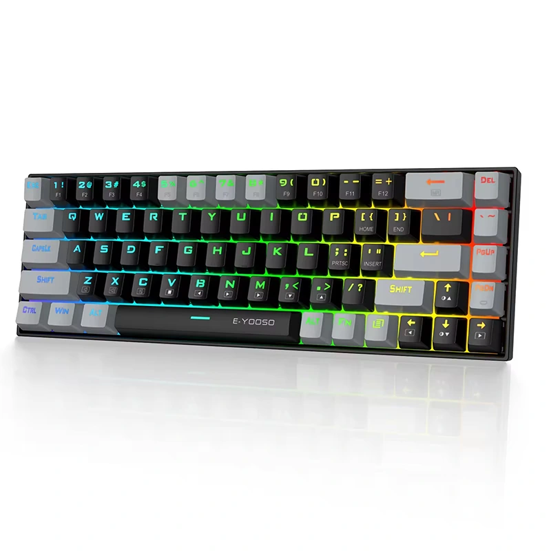 Клавиатураи бозикунии механикии 68 калидҳои RGB симдор